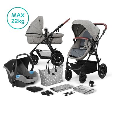 Kinderkraft, Xmoov, wózek wielofunkcyjny 3w1, szary