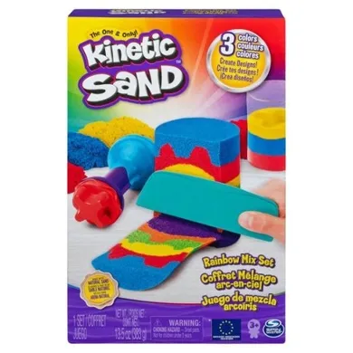 Kinetic Sand, Zestaw tęczowych narzędzi, piasek kinetyczny, 383g