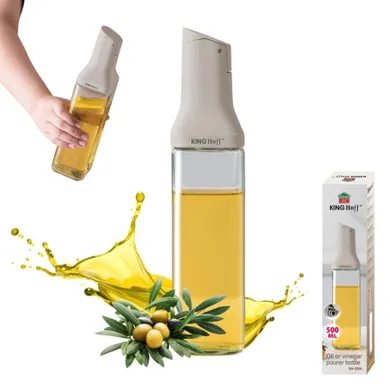 Kinghoff, szklana butelka z nalewakiem do octu i oliwy, 500 ml, kh-2004