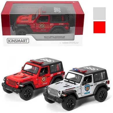 Kinsmart, Jeep Wrangler, policja straż, model pojazdu, 1:34