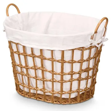 Kipit, pleciony kosz na pranie z uchwytami, 43-56-40 cm