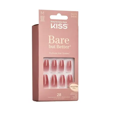 Kiss, Bare but better, sztuczne paznokcie, nude, rozmiar M, 28 szt.
