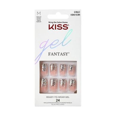 Kiss, sztuczne paznokcie, gel fantasy-fanciful, rozmiar M, 1 op, 24 szt.