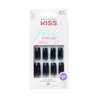 Kiss, sztuczne paznokcie, gel fantasy-jelly color, rozmiar L, 1 op, 28 szt.