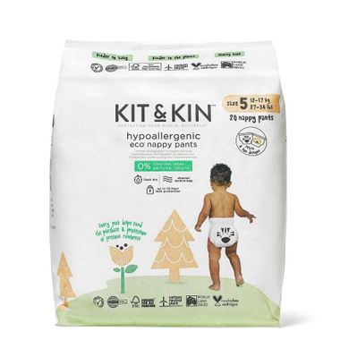 Kit and Kin, Nappy Pants, biodegradowalne pieluchomajtki, rozmiar 5, 12-17 kg, 20 szt.