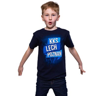 KKS Lech, koszulka dziecięca, Skrzydełko, granatowa, rozmiar 128 cm
