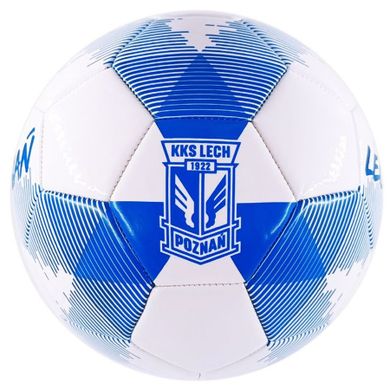 KKS Lech, piłka, Herb Lech Poznań, biało-niebieska, rozmiar 5