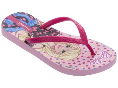 Klapki japonki dziewczęce, różowe, Barbie Kids, Ipanema