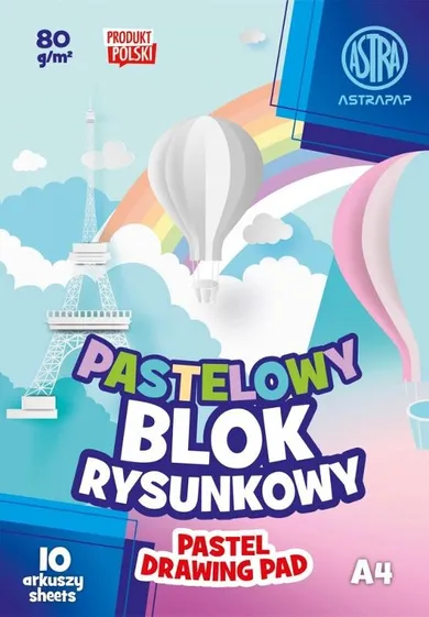 Klasa, blok pastelowy, A4, 80g, 10 kartek