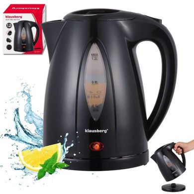 Klausberg, czajnik elektryczny, czarny, 1,2l, KB-9001