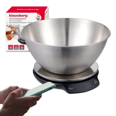Klausberg, elektroniczna waga kuchenna, bluetooth, 5kg, kb-7939