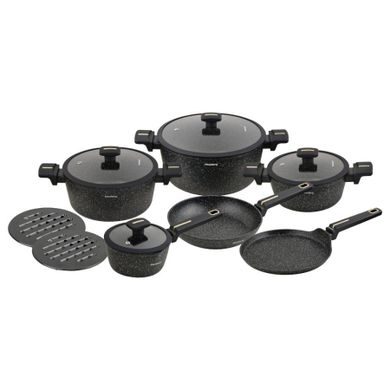 Klausberg, zestaw garnków marmurkowych, 12 elementów, kb-7966