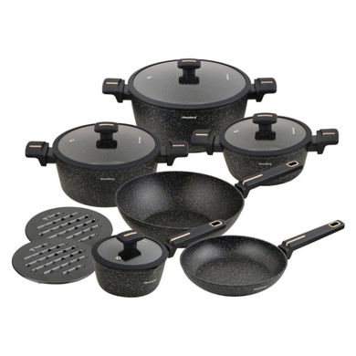 Klausberg, zestaw garnków marmurkowych, 12 elementów, kb-7968