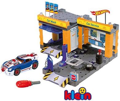 Klein, Hot Wheels, stacja serwisowa z myjnią i samochodem do skręcania