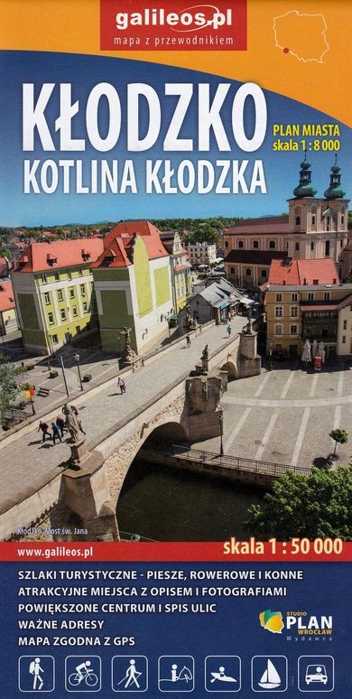 Kłodzko, Kotlina Kłodzka. Plan miasta 1:8 000 / 1:50 000