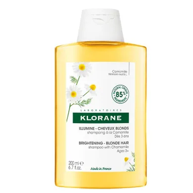 Klorane, Brightening Shampoo, rumiankowy szampon ożywiający kolor do włosów blond, 200 ml