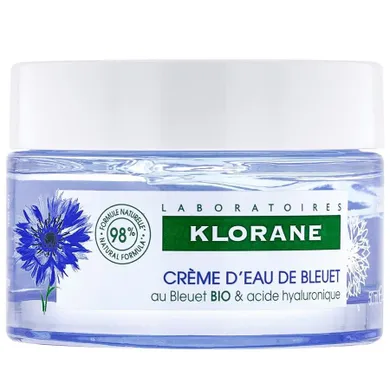 Klorane, Cornflower Water Cream, nawilżający krem do twarzy z organicznym chabrem, 50 ml