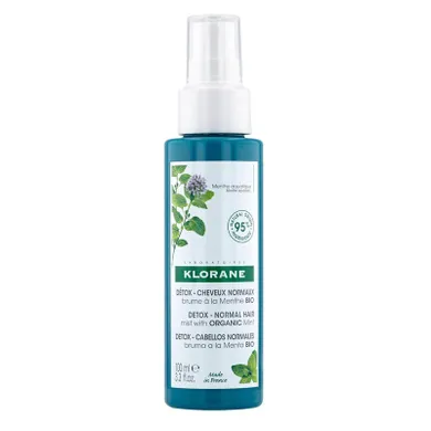 Klorane, Detox Mist, spray do włosów z organiczną miętą wodną, 100 ml