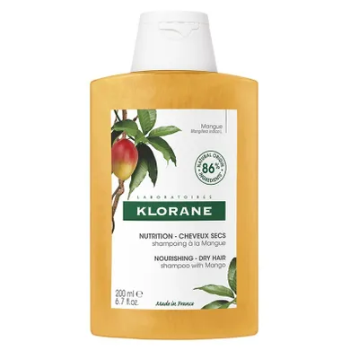 Klorane, Nourishing Shampoo, szampon do włosów suchych z mango, 200 ml