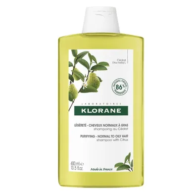 Klorane, Purifying Shampoo, oczyszczający szampon do włosów z ekstraktem z cytrusów, 400 ml