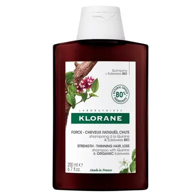 Klorane, Strength Shampoo, szampon do włosów z chininą i szarotką, 200 ml
