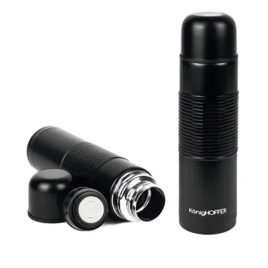 KönigHoffer, Alpha, termos nierdzewny z silikonowym uchwytem, czarny, 0,75l