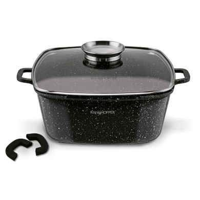 Könighoffer, garnek ceramiczny kwadratowy, Kingstone, 28-28-12, indukcja+2 nakładki