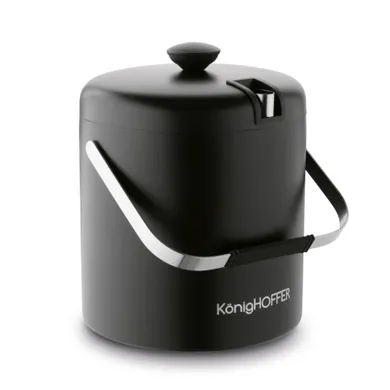 Könighoffer, Lugo, wiaderko do lodu ze szczypcami, czarny mat, 3l