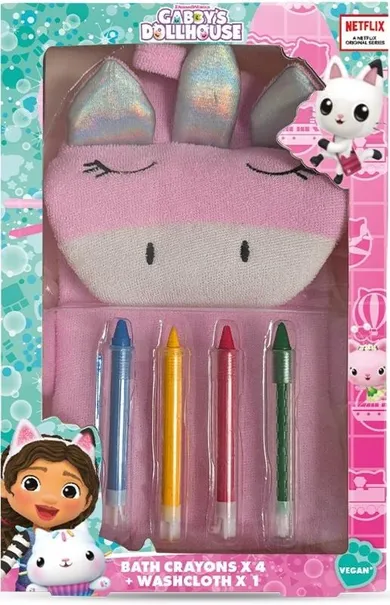 Koci Domek Gabi, kredki do kąpieli, 4 szt. + myjka