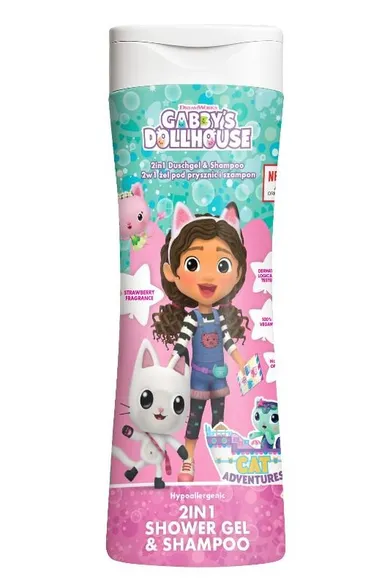 Koci Domek Gabi, żel pod prysznic i szampon 2w1, truskawka, 300 ml