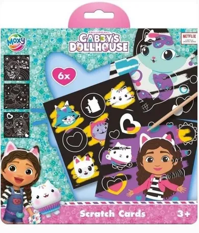 Koci Domek Gabi. Zestaw zdrapywanek 6 szt. + długopis