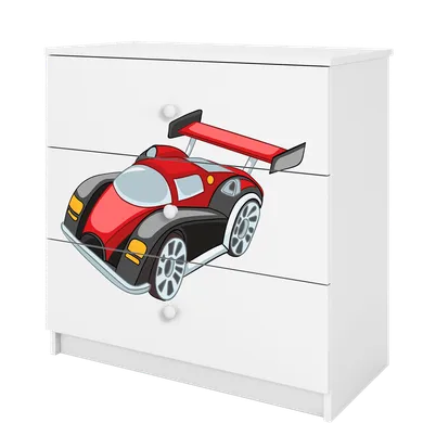 Kocot Kids, Babydreams, komoda, biała, auto wyścigowe