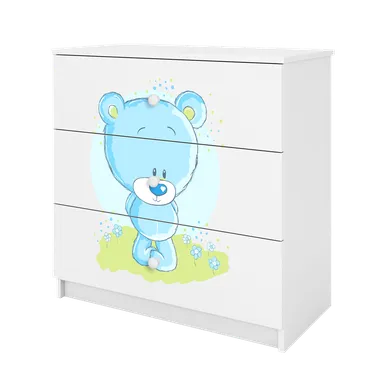 Kocot Kids, Babydreams, komoda, biała, niebieski miś
