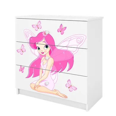 Kocot Kids, Babydreams, komoda, biała, wróżka z motylkami