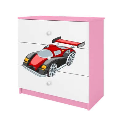 Kocot Kids, Babydreams, komoda, różowa, auto wyścigowe