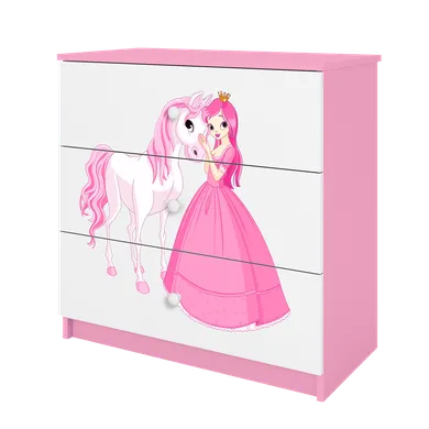 Kocot Kids, Babydreams, komoda, różowa, księżniczka konik