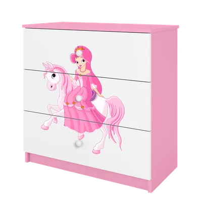 Kocot Kids, Babydreams, komoda, różowa, księżniczka na koniku