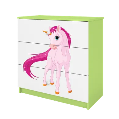 Kocot Kids, Babydreams, komoda, zielona, jednorożec
