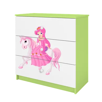 Kocot Kids, Babydreams, komoda, zielona, księżniczka na koniku