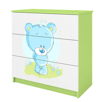 Kocot Kids, Babydreams, komoda, zielona, niebieski miś