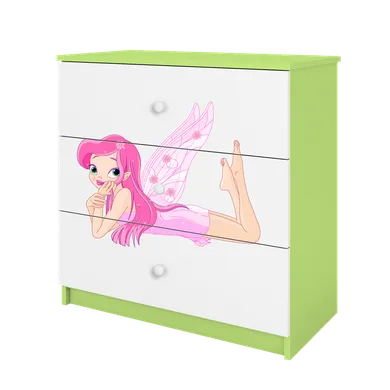 Kocot Kids, Babydreams, komoda, zielona, wróżka ze skrzydełkami