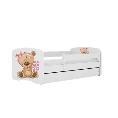 Kocot Kids, Babydreams, łóżko, białe, miś kwiatki, 80-160 cm
