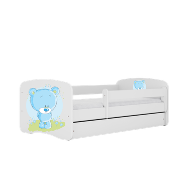 Kocot Kids, Babydreams, łóżko, białe, niebieski miś, 80-160 cm