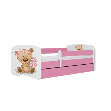 Kocot Kids, Babydreams, łóżko, różowe, miś kwiatki, 80-180 cm