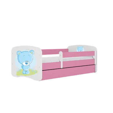 Kocot Kids, Babydreams, łóżko, różowe, niebieski miś, 80-180 cm