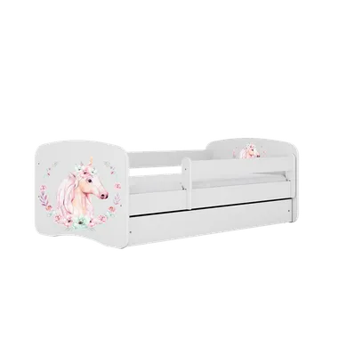 Kocot Kids, Babydreams, łóżko z materacem, białe, konik, 80-160 cm