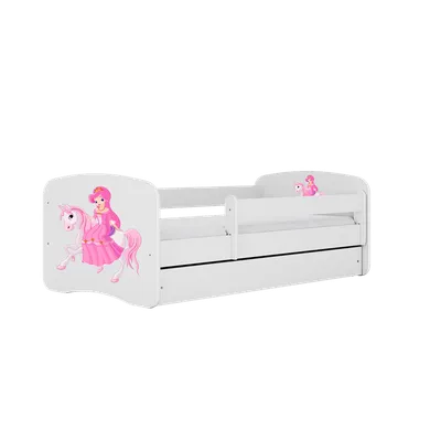 Kocot Kids, Babydreams, łóżko z materacem, białe, księżniczka na koniku, 80-160 cm