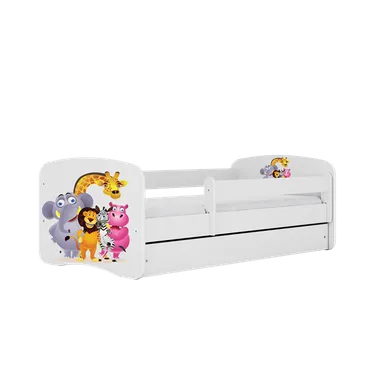 Kocot Kids, Babydreams, łóżko z materacem, białe, zoo, 80-160 cm