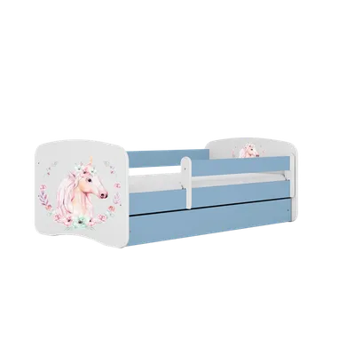 Kocot Kids, Babydreams, łóżko z materacem, niebieskie, konik, 80-180 cm