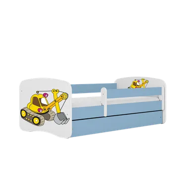 Kocot Kids, Babydreams, łóżko z materacem, niebieskie, koparka, 80-160 cm